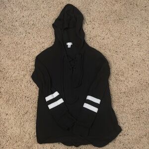 Long sleeve, light weight hoodie.